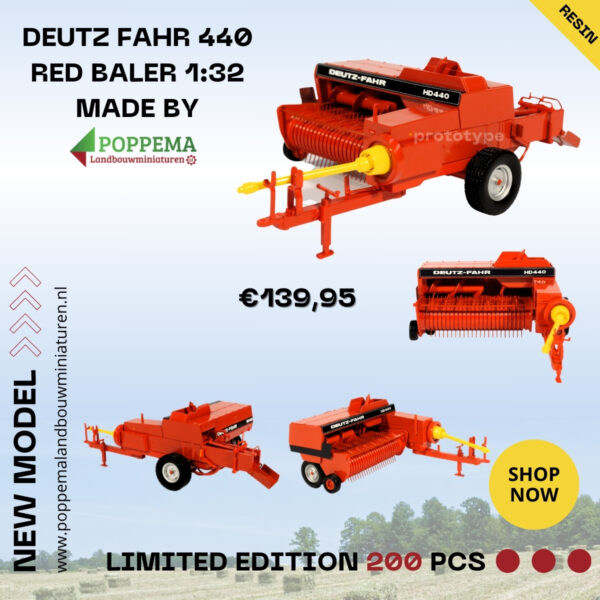 Deutz Fahr 440 red baler 1:32 PRE-ORDER leverbaar Q1 2025